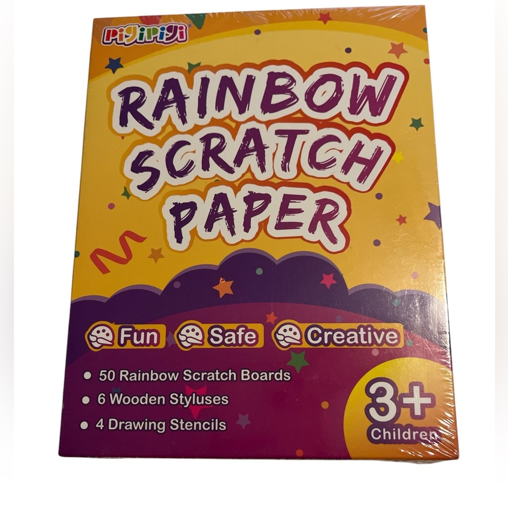 New Sealed Box Pigipigi Rainbow Scratch Paper 50 Scratch Boards
